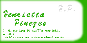 henrietta pinczes business card